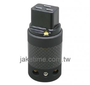 Audio Connector IEC 60320 C19 Power Connector Black, Carbon Shell, 24K Gold Plated