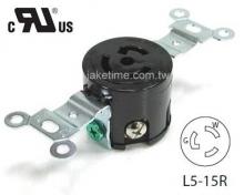 NEMA L5-15R Locking Type Receptacle, 125V AC/15A Current Rating, get UL/cUL Approved, with PC Body