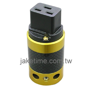Audio Connector IEC 60320 C19 Power Connector   Gold, Carbon Shell, Gold Plated