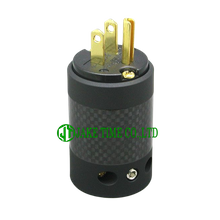 Audio Grade NEMA 5-15P Power Plug Black, Carbon Shell, Gold Plated