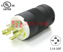 NEMA L14-30P Locking Type Plug, get UL/cUL Approved, 3P4W, 125/250V AC/30A Current Rating, with PC Body
