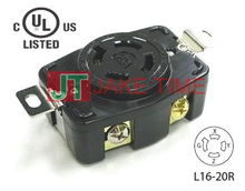 NEMA L16-20R Locking Type Receptacle, 3Ø/4W, 480V AC/20A Current Rating, get UL/cUL Approved, with PC Body